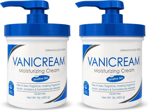 Vanicream Moisturizing Skin Cream with Pump Dispenser - 16 fl oz (1 lb) - Moisturizer Formulated Without Common Irritants for Those with Sensitive Skin (Pack of 2)